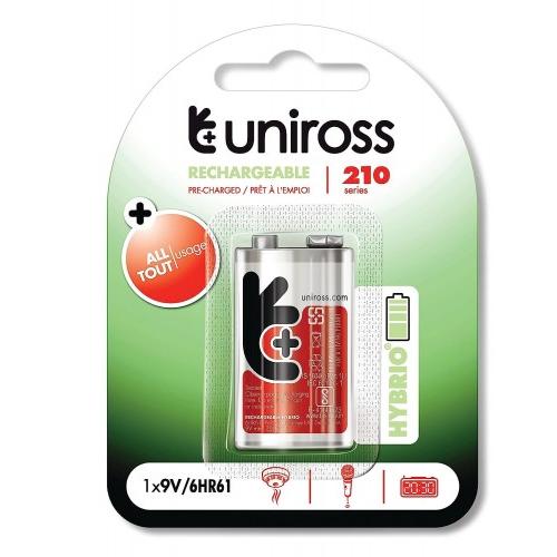 Uniross Batteries Rechargeable 210 HYB 9V BP