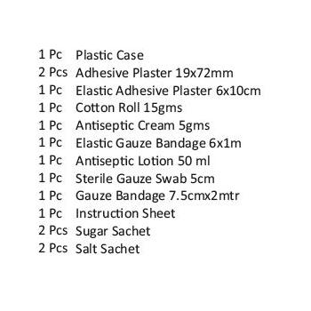 St Johns First Aid Kit SJFT1A For E Rickshaw & Small Vehicle 13X9X3.5Cm Minimax 11Pcs