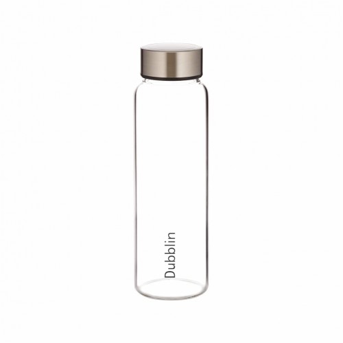 Dubblin  Water Bottle Stream 1000 Borosilicate Glass Steel Lid 1L