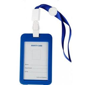 Worldone 2 Side Display ID Card Holder (Without Lanyard)(Blue, Vertical)