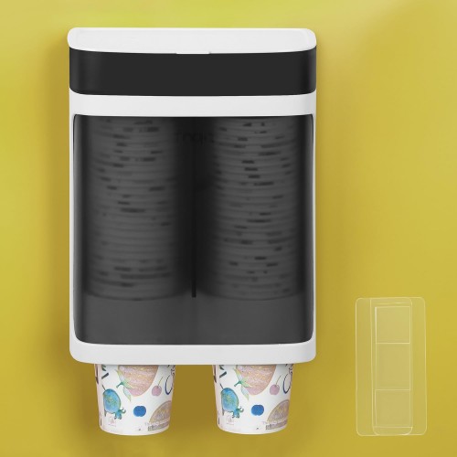 About space Paper Cup Dispenser  Self Adhesive Wall Mount Double Cup Holder for Disposable Plastic