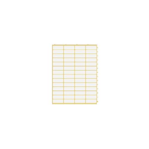 Standard Sticky Paper Sheets Light yellow With Full Pasting, LxW (Sticky)- 46mm x 11mm 84 Labels Per Sheet - Pack Of 100 Sheets