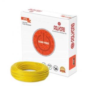 Polycab PVC Insulated Industrial Flexible Cable 1Sqmm 1 Core 100 Mtr 1 Roll Yellow