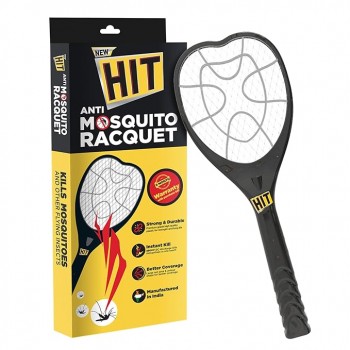 Hit Anti Mosquito Racquet Rechargeable Insect Killer Bat With Led Light Black