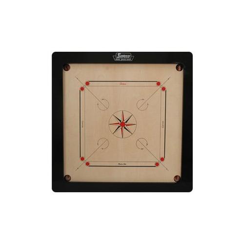 Surco Carrom Board Tournament Speedo Thk 12mm Frame 3X2 Inch Playing Surface 30X30 Inch With Coins Stand Striker and Boric Powder