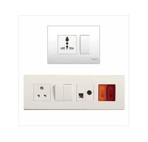 Schneider Opale 6 Module Gang Box 2 6A Socket 2 6A Switch With Modular Plate 1 Set