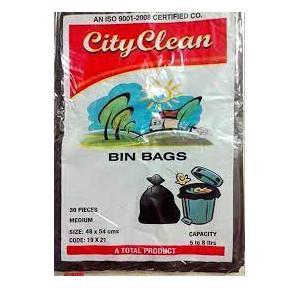 Dustbin Bags (20x26-inches, Black) medium pack of 50