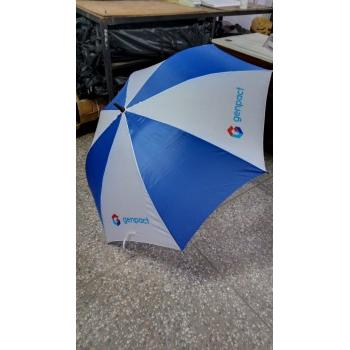 Umbrella Heavy Duty 190 GSM Polyester Fabric 60 Inch With Tech Logo Color Blue and White
