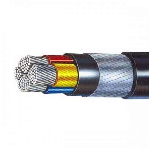 Polycab 95 Sqmm 3.5 Core Aluminium Armoured Power XLPE Cable Black 1 Mtr