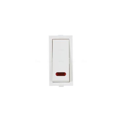 Anchor  Roma Classic Flat Switch 1 Way With Indicator 20932 20A 1 Module White
