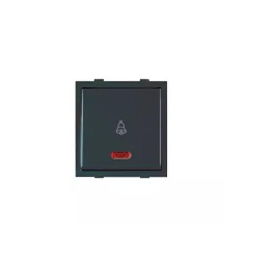 Anchor Roma Classic Flat Bell Push Switch With Indicator 20935MB 10A 2 Module Matt Black