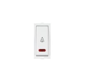 Anchor Roma Classic Flat Switch Bell Push With Neon 20925S 10A 1 Module Silver
