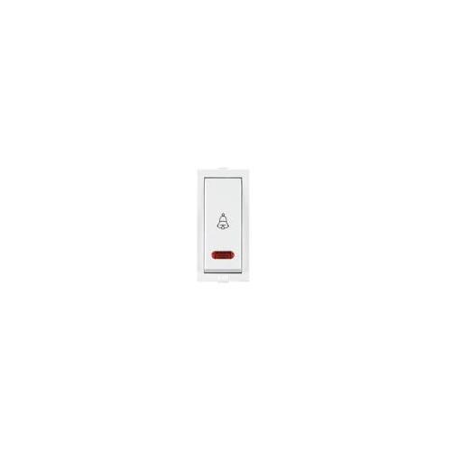 Anchor Roma Classic Flat Switch Bell Push With Neon 20925S 10A 1 Module Silver
