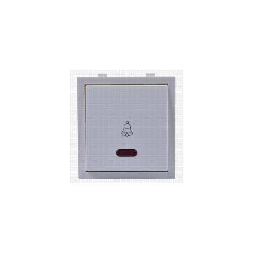 Anchor Roma Classic Flat Switch Bell Push With Indicator 20935S 10A 2 Module Silver