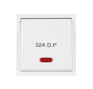 Anchor Roma Classic Flat Switch With Indicator 20961S 32A DP 2 Module Silver
