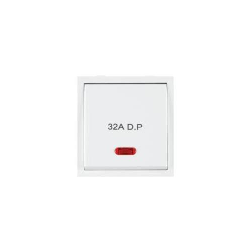 Anchor Roma Classic Flat Switch With Indicator 20961S 32A DP 2 Module Silver