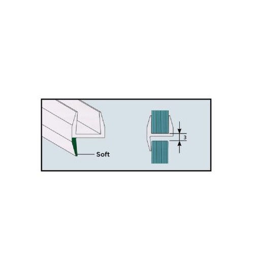 Ozone Central 180 degree Plastic Glass Door Seal, OPS-3-10