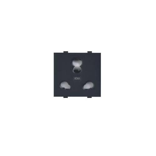 Anchor Roma Classic Twin Socket 30828MB 6A/16A ISI Black