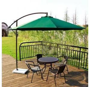 Garden Side Metal Pole Umbrella 30 Kg Granite Base, Diameter : 3 M/10 Ft, Waterproof Oxford Fabric 230 GSM, Dimension: 8 x 8 Ft, Color : Dark Green