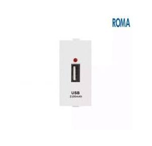 Anchor Roma Classic USB A Charger Single Port 20462 Port(2.1A 5V DC) 1 Module (CRS Certified) White