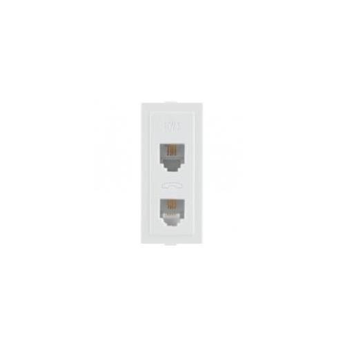 Anchor Roma Classic RJ 11 Tel Jack Double W/O Shutter 34942 White