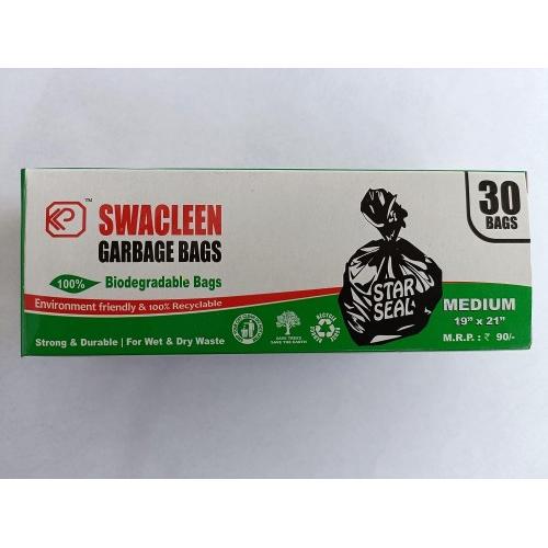 Swacleen  Oxo-Biodegradable Garbage Bags 19x21 Inch (Pack of 30 Pcs)
