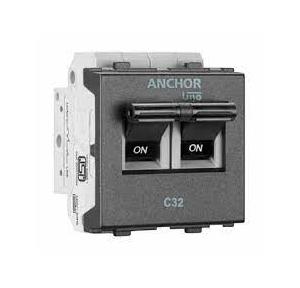 Anchor Roma Urban Mini Modular MCB 66157GB 16A DP C Type Silver