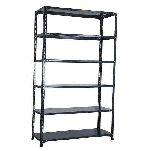 MS Heavy Duty Slotted Angle Rack   14 Gauge Angle with 20 Gauge 6 Shelves 0.9 mm Thickness Power Coated Grey Capacity 90 kg Approx Each Shelves, L1200mm X D450 mm X H1800mm, 1 Pcs
