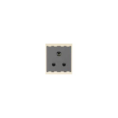 Anchor Roma Urban 3Pin Round Socket With Safety Shutter 66402GB 6A 2 Module ISI Graphite Black