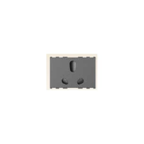 Anchor Roma Urban Twin Socket With Safety Shutter 66406GB 6A/16A 3 Module ISI Graphite Black