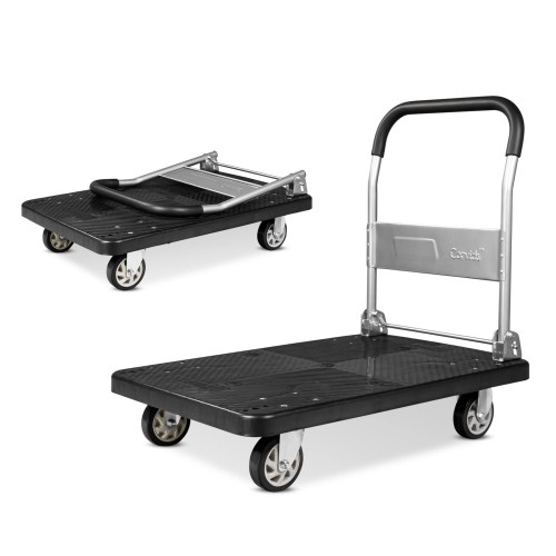 Corvids  Portable Plastic Folding Hand Platform Trolley  400 Kg  | Industrial Dolly Cart with 360° Rotating