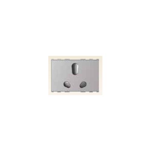Anchor Roma Urban Twin Socket 66406S With Saftey Shutter 6A/16A 3 Module ISI Silver