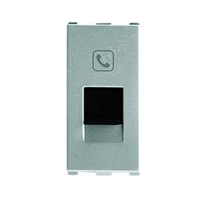 Anchor Roma Urban RJ11 Tel Jack Single With Shutter 66551S 1 Module Silver