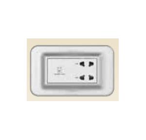 Anchor Roma Urban Shaver Socket With Transformer 66704S 20VA (With 4 Module Curve Plate) White Silver