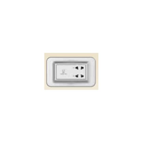 Anchor Roma Urban Shaver Socket With Transformer 66704S 20VA (With 4 Module Curve Plate) White Silver