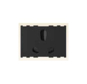 Anchor Roma Urban Twin Socket 66406B With Saftey Shutter 6A/16A 3 Module, ISI Black