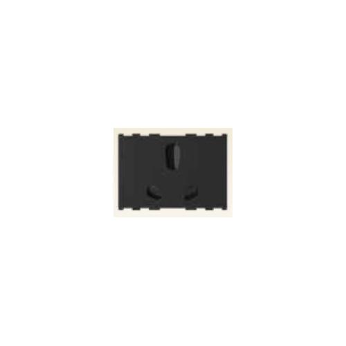 Anchor Roma Urban Twin Socket 66406B With Saftey Shutter 6A/16A 3 Module, ISI Black