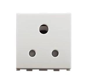 Anchor Roma Urban 3Pin Round Socket With Saftey Shutter 66404 16A 2 Module ISI White