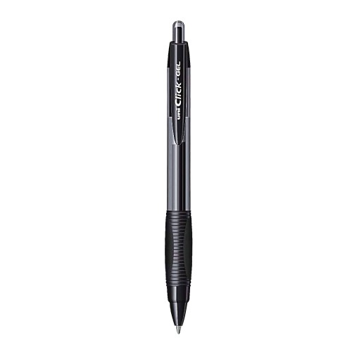 Uni Ball Click Gel Pens  Black 0.7mm (Pack of 12)