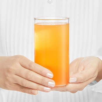 Borosil Glass Tumbler Vision Water, Transparent Borosillicate 350ml Pack of 6