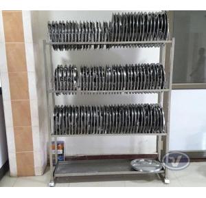 Cafeteria Plate Holder Rack Stainless Steel 304 With 3 Shelves Size - 7.6 W x 5 H X 1 D Feet Non Magnetic Plating Holding Capacity up to 200 Pcs