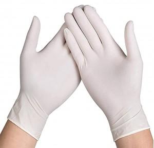 Surgical Disposable Hand Gloves D Staller White 1Pair Latex Material