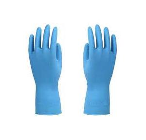 Rubber Hand Gloves 11inch Blue 1 Pair