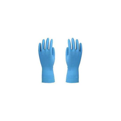 Rubber Hand Gloves 11inch Blue 1 Pair