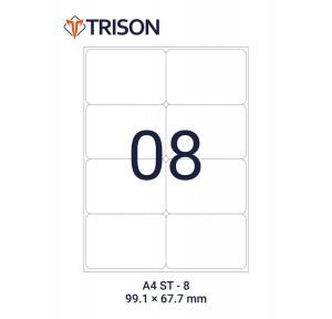 Trison Self-Adhesive Labels ST-08 A4 Size 99.5 x 67.7mm (100 Sheets)