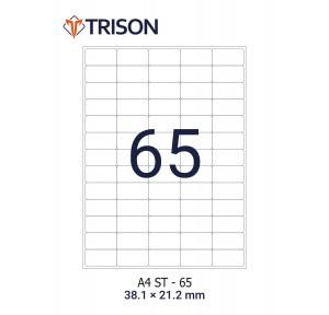Trison Self-Adhesive Labels ST-65 A4 Size 38.1 x 21.2mm(100 Sheets)