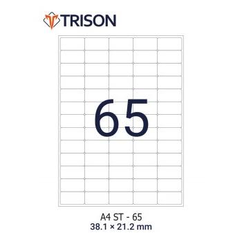 Trison Self-Adhesive Labels ST-65 A4 Size 38.1 x 21.2mm(100 Sheets)