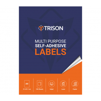 Trison Self-Adhesive Labels ST-65 A4 Size 38.1 x 21.2mm(100 Sheets)