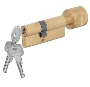Hafele Euro Profile Thumb Turn Cylinder With Key 916.96.306 Brass SN 31.5+31.5, 63mm
