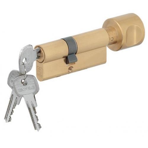 Hafele Euro Profile Thumb Turn Cylinder With Key 916.96.306 Brass SN 31.5+31.5, 63mm